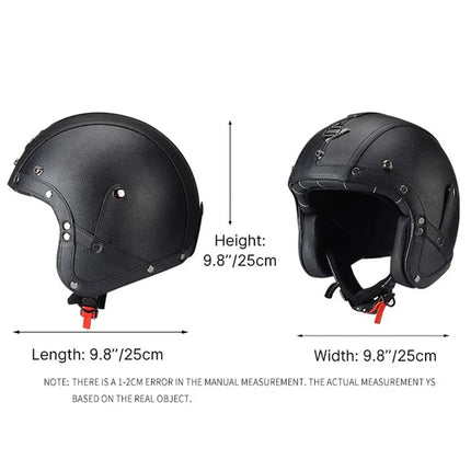 DOT Motorcycle Helmet Open Face, Vintage Biker Helmet for Chopper and Cruiser