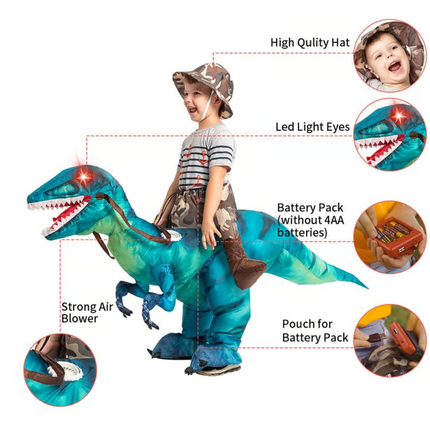 Dino Adventure | Kids Halloween Costume - Inflatable Dinosaur for Fun Playtime 4