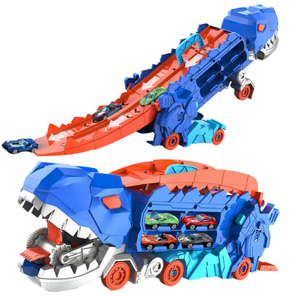 Dino Racer | Folding Dinosaur Transporter Car Set with 2 Die-Cast Cars | Engaging Design for Thrilling Playtime 6