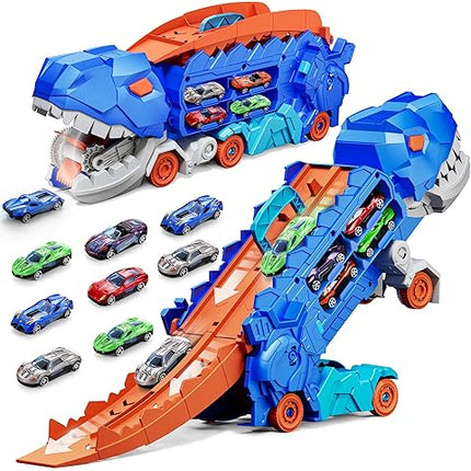 Dino Racer | Folding Dinosaur Transporter Car Set with 2 Die-Cast Cars | Engaging Design for Thrilling Playtime 7