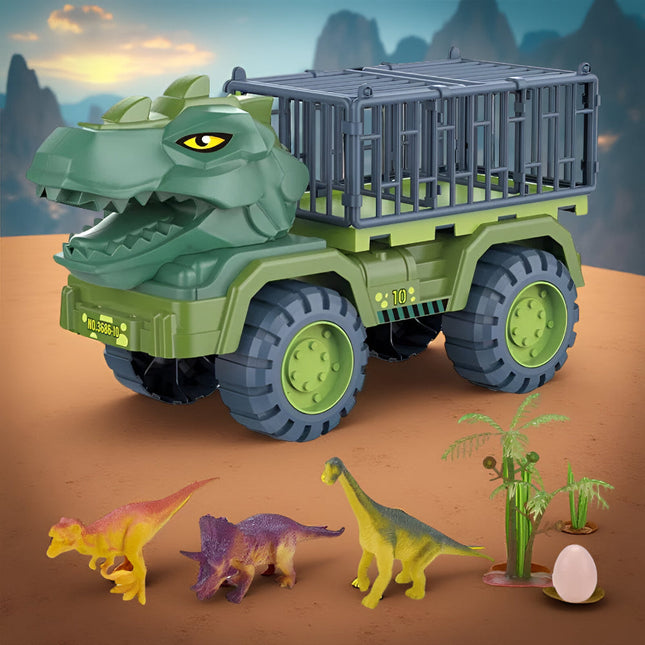 Dinosaur Adventure | Toy Truck Playset with Cage Design & Figures | Interactive Fun for Imaginative Play 0