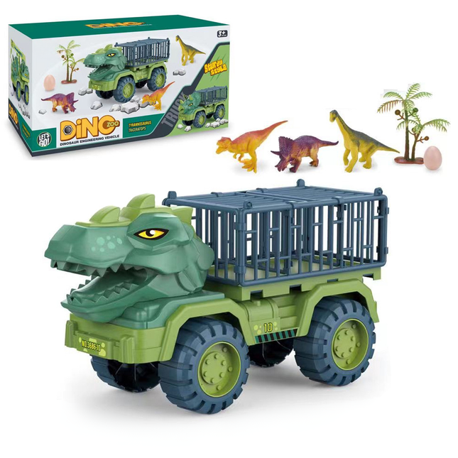 Dinosaur Adventure | Toy Truck Playset with Cage Design & Figures | Interactive Fun for Imaginative Play 1