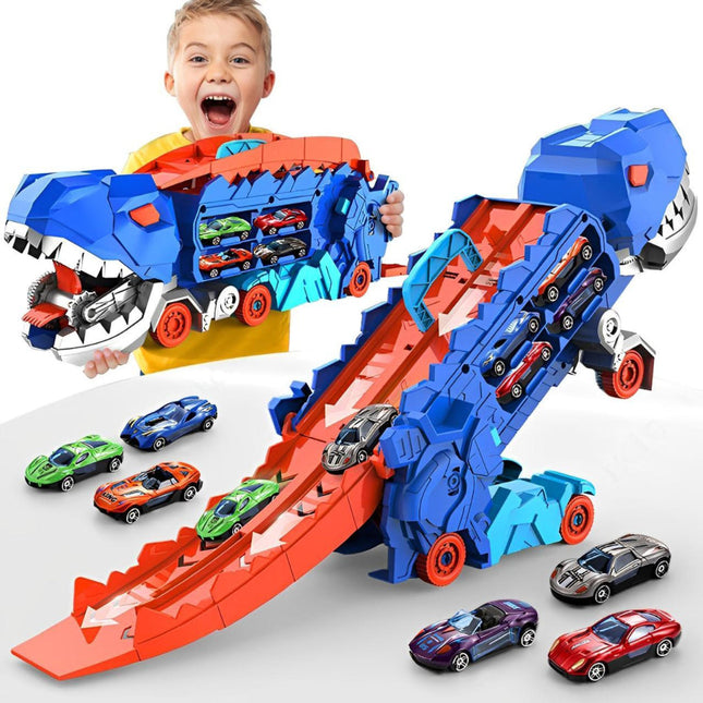 Dinosaur Truck Toy Set | 3-in-1 Racing Track with Dino Transformation | Engaging Play for Kids 0
