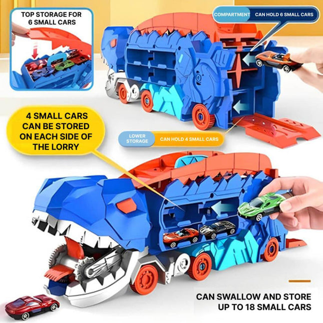Dinosaur Truck Toy Set | 3-in-1 Racing Track with Dino Transformation | Engaging Play for Kids 1
