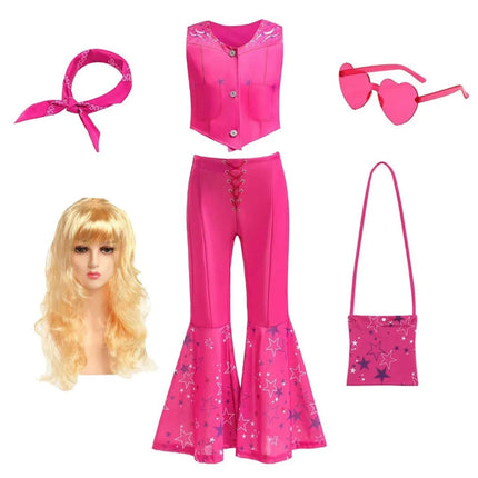 Disco Party Set | Girls' Flared Pants Costume with Stylish Top | Fun Outfit for Halloween and Themed Events 3