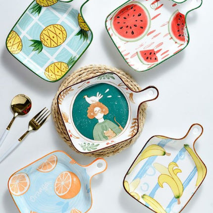 Elegant Porcelain Food Tray with Handle | Stylish Serving Solution for Dining and Entertaining