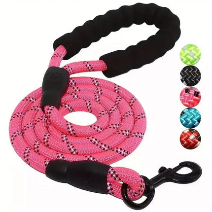 Reflective Dog Leash with Ergonomic Handle | Durable Nylon for Safety and Comfort on Walks
