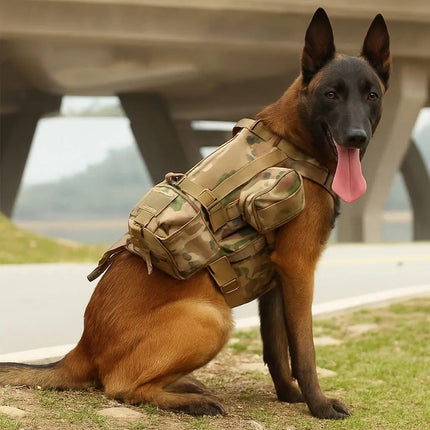 Tactical Dog Harness Vest with Molle Pouches, Adjustable Heavy Duty Dog Harness for Training