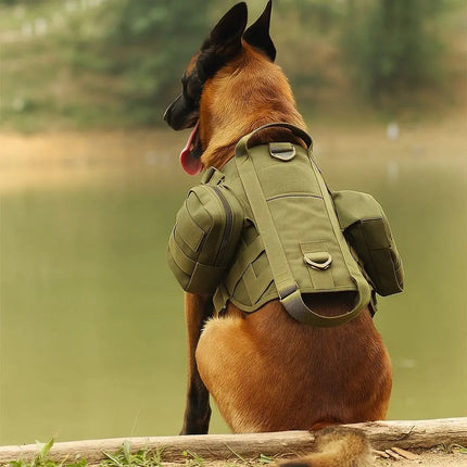 Tactical Dog Harness Vest with Molle Pouches, Service Dog Vest