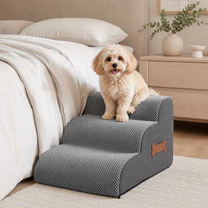 Dog Bed Stairs, Non Slip Dog Stairs with Removable Cover