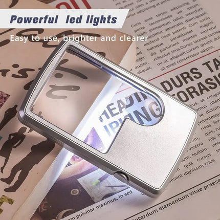 Handheld Magnifier with LED Lighting, Hand Held Magnifying Glass with Light