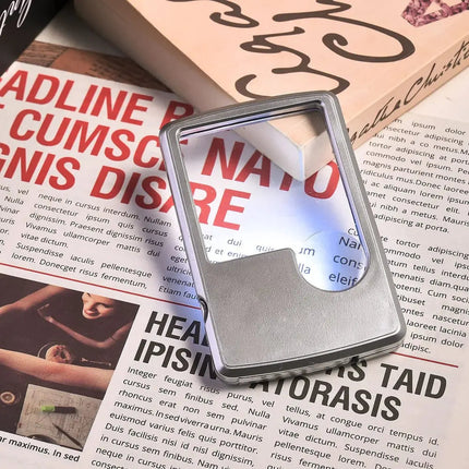 Handheld Magnifier with LED Lighting, Pocket Magnifying Glass for Reading