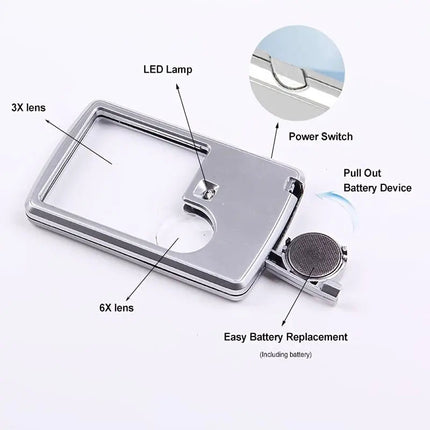 Handheld Magnifier with LED Lighting, Pocket Magnifying Glass for Reading – image 5