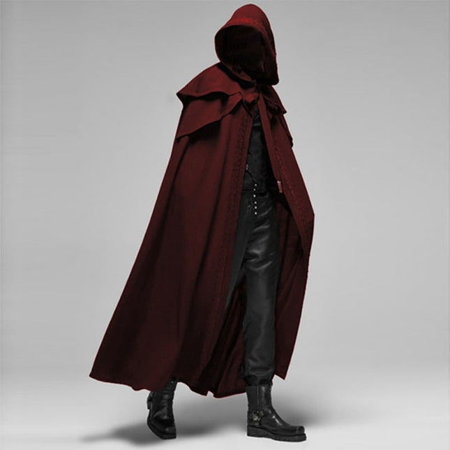 Dramatic Hooded Cape | Long Gothic Cape with Spacious Hood for Halloween Elegance 1