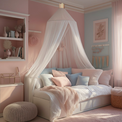 Dreamy Retreat | Bed Canopy for Girls with Soft Fabric & Easy Installation | Enchanting Decor for Cozy Sleep 2