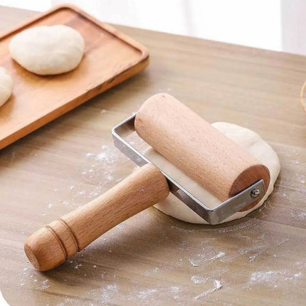 Wooden Rolling Pin, Beechwood Pizza Dough Roller for Pancakes and Noodles