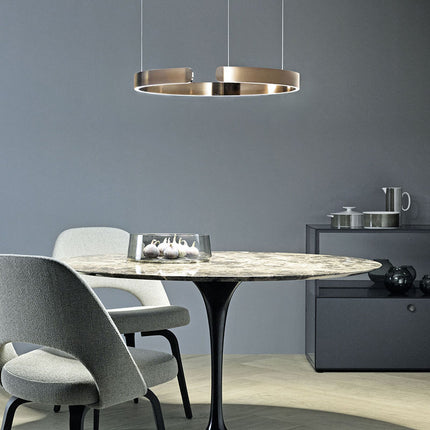 Dual-Ring Pendant Light | Adjustable Height LED Hanging Light with Warm White Glow for Contemporary Kitchens 6