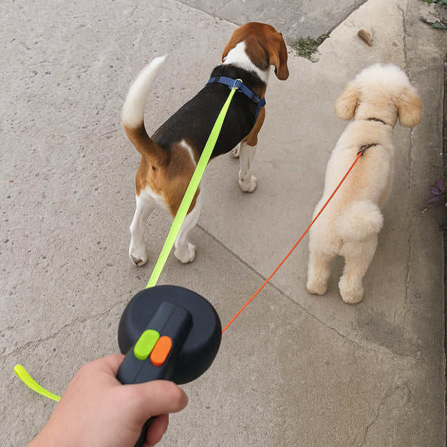 Dual Handle Retractable Dog Leash with Tangle-Reducing Design | Flexible Control for Two Dogs 0