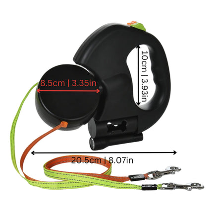 Dual Handle Retractable Dog Leash with Tangle-Reducing Design | Flexible Control for Two Dogs 3