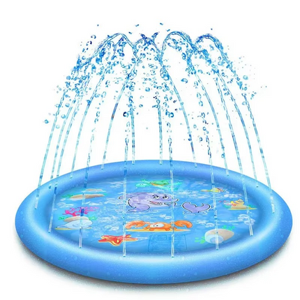 Durable Dog Splash Pad | 60/67 Outdoor Cooling Mat with Sprinkler | Safe Water Play for Dogs 0