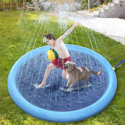 Durable Dog Splash Pad | 60/67 Outdoor Cooling Mat with Sprinkler | Safe Water Play for Dogs 4