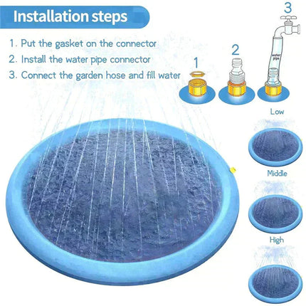 Durable Dog Splash Pad | 60/67 Outdoor Cooling Mat with Sprinkler | Safe Water Play for Dogs 5