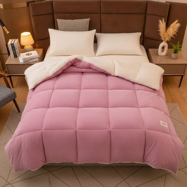 Velvet Duvet, Double Sided Quilted Comforter with Antibacterial Fiber Fill, Bed Comforter for All Seasons_00