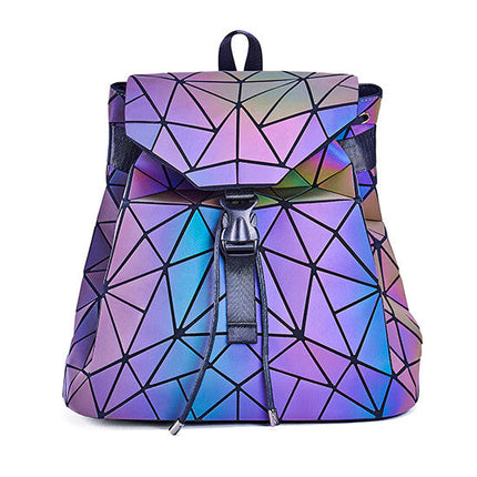 Dynamic Geometric Backpack with Reflective Color-Changing Technology | Spacious Design for Everyday Use 0