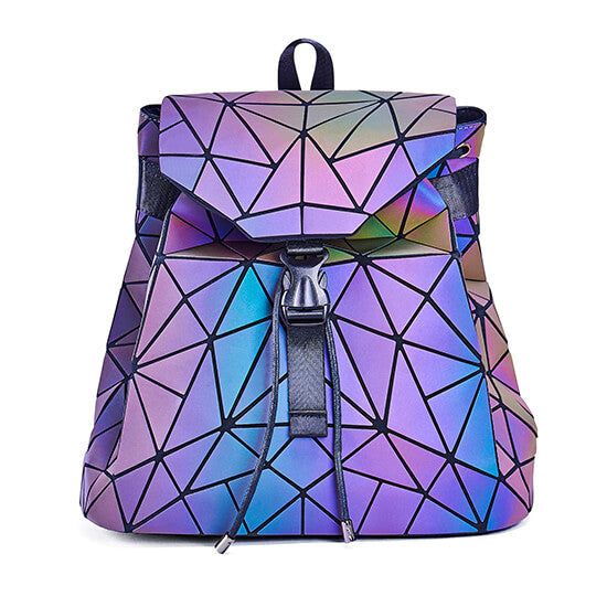 Dynamic Geometric Backpack with Reflective Color-Changing Technology | Spacious Design for Everyday Use 0