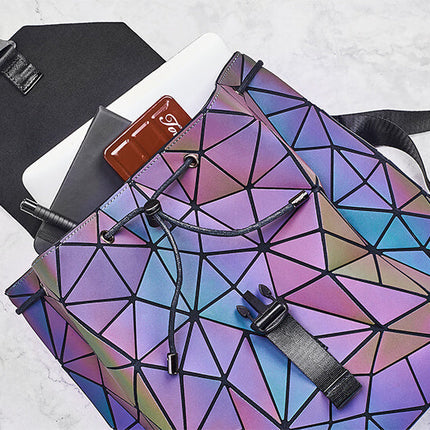 Dynamic Geometric Backpack with Reflective Color-Changing Technology | Spacious Design for Everyday Use 4