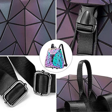 Dynamic Geometric Backpack with Reflective Color-Changing Technology | Spacious Design for Everyday Use 5