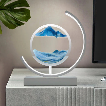 Dynamic Sand Art LED Hourglass Lamp with Elegant Iron Design | Mesmerizing Home Decor for Captivating Ambiance 2