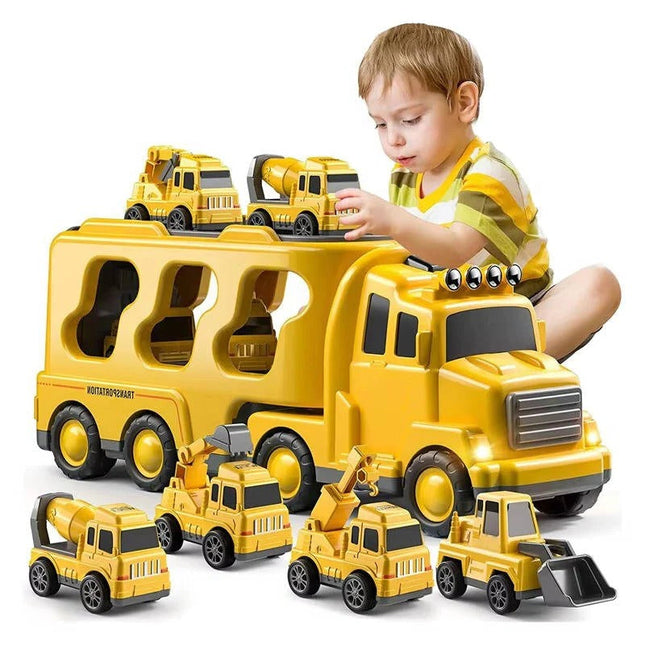 Dynamic Vehicle Set | 5-Piece Construction Playset with Lights & Sounds | Engaging Fun for Kids 0
