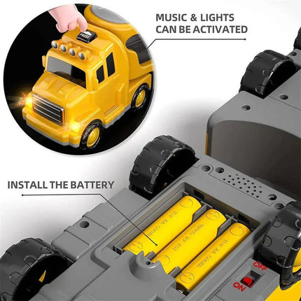Dynamic Vehicle Set | 5-Piece Construction Playset with Lights & Sounds | Engaging Fun for Kids 6