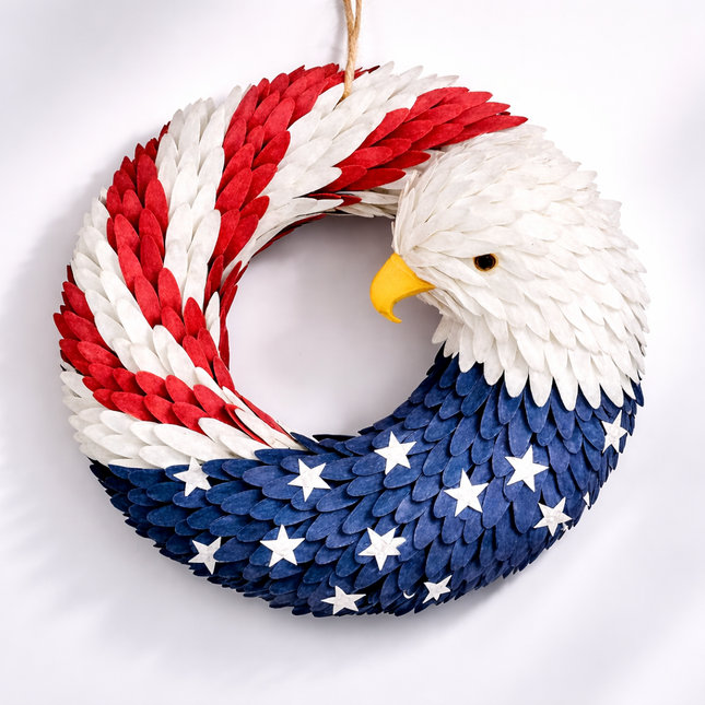 Eagle-Themed Decorative Wreath | Stunning Evergreen Design for Year-Round Display 0