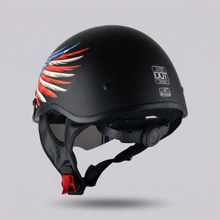 Eagle-Wing | Motorcycle Helmet with Retractable Smoked Visor | Lightweight Half Design for Comfortable Rides 3