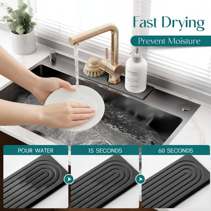Eco-Friendly Diatomite Sink Mat | Fast Drying Kitchen Sink Protector for Clean Countertops 6