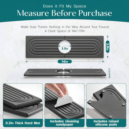 Eco-Friendly Diatomite Sink Mat | Fast Drying Kitchen Sink Protector for Clean Countertops 7