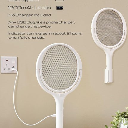 Eco-Friendly Electric Fly Swatter with 90-Degree Swivel Head for Effective Insect Control 2