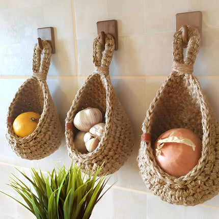 Eco-Friendly Jute Hanging Baskets | Handcrafted Storage Solution for Home 0