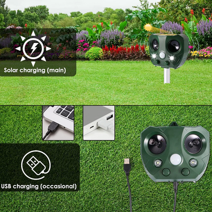 Eco-Friendly Solar Bird Deterrent | Ultrasonic & LED Technology for Effective Bird Control 5