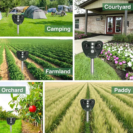Eco-Friendly Solar Bird Deterrent | Ultrasonic & LED Technology for Effective Bird Control 7