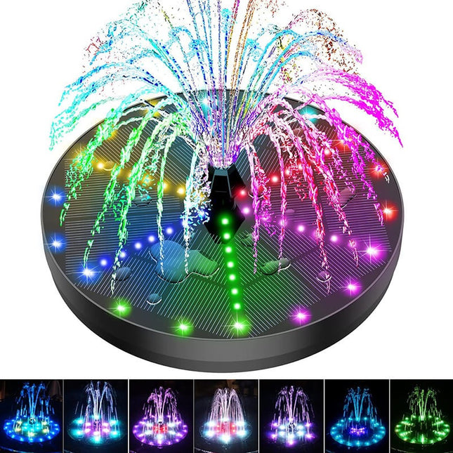 Eco-Friendly Solar Fountain with 60 LED Lights & 8 Spray Patterns for Outdoor Ambiance 0