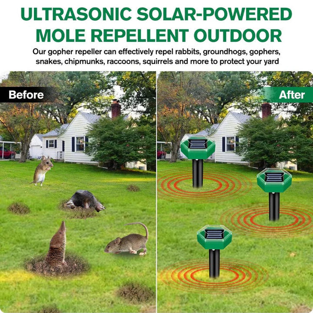 Eco-Friendly Solar Mole Repeller System | Sonic Technology for Pest Control | Durable and Weather-Resistant Design 1