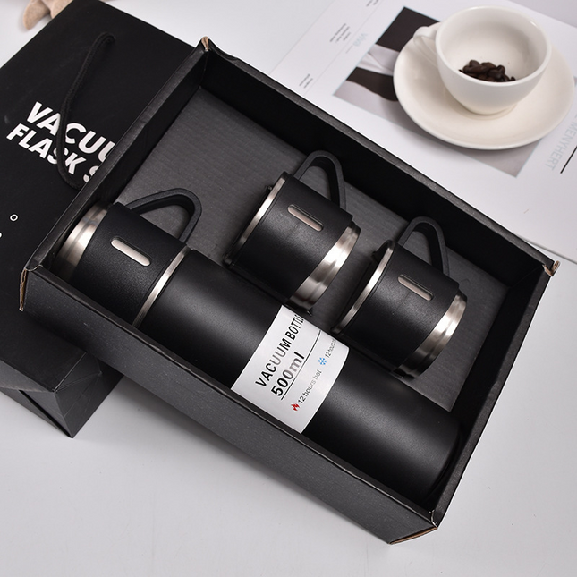 Eco-Friendly Stainless Steel Thermos Flask with Cup Lid | Durable Insulation for Hot & Cold Drinks 0