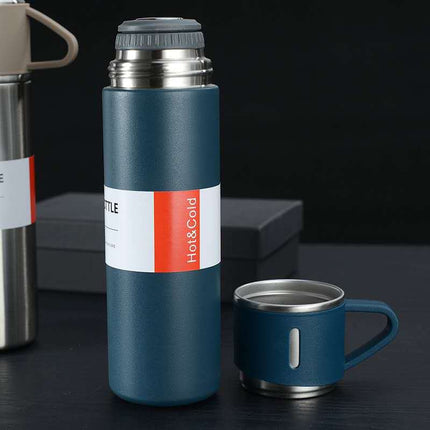 Eco-Friendly Stainless Steel Thermos Flask with Cup Lid | Durable Insulation for Hot & Cold Drinks 4