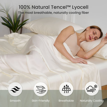 Eco-Friendly Tencel™ Silky Sheet Set with Moisture-Wicking Fabric | Breathable Design for Comfortable Sleep 2