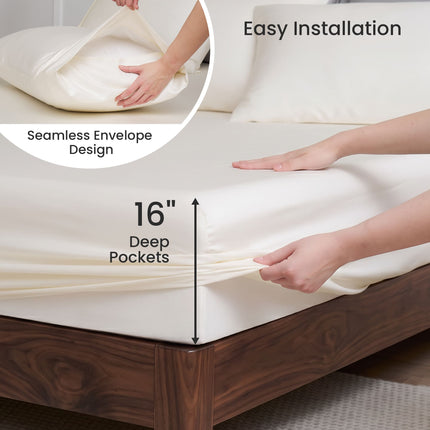 Eco-Friendly Tencel™ Silky Sheet Set with Moisture-Wicking Fabric | Breathable Design for Comfortable Sleep 3