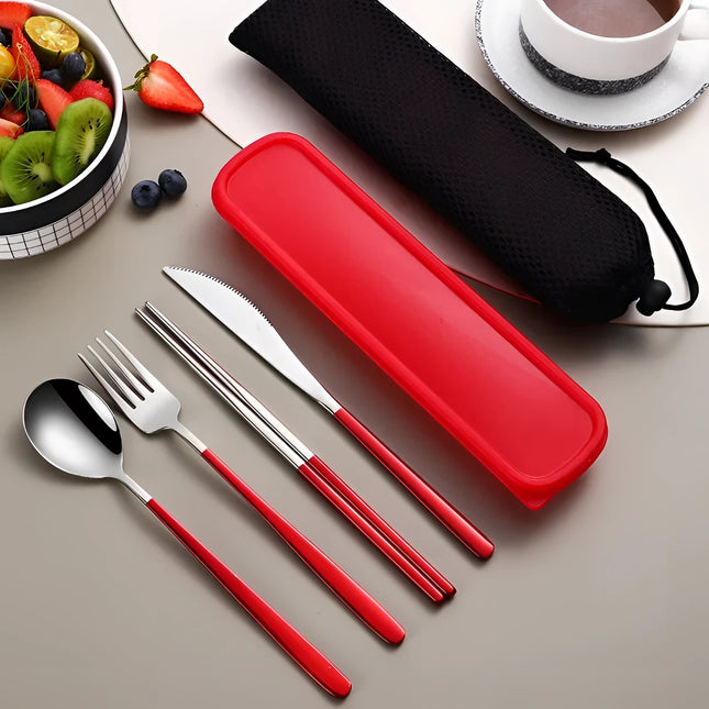 Eco-Friendly Travel Cutlery Set | Portable Stainless Steel Utensils with Case 1