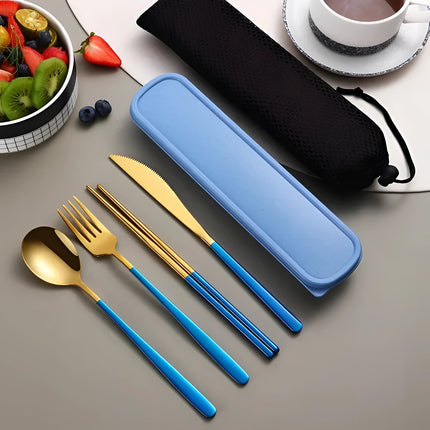 Eco-Friendly Travel Utensil Set with Protective Case | Portable Stainless Steel Flatware for On-the-Go Dining 10